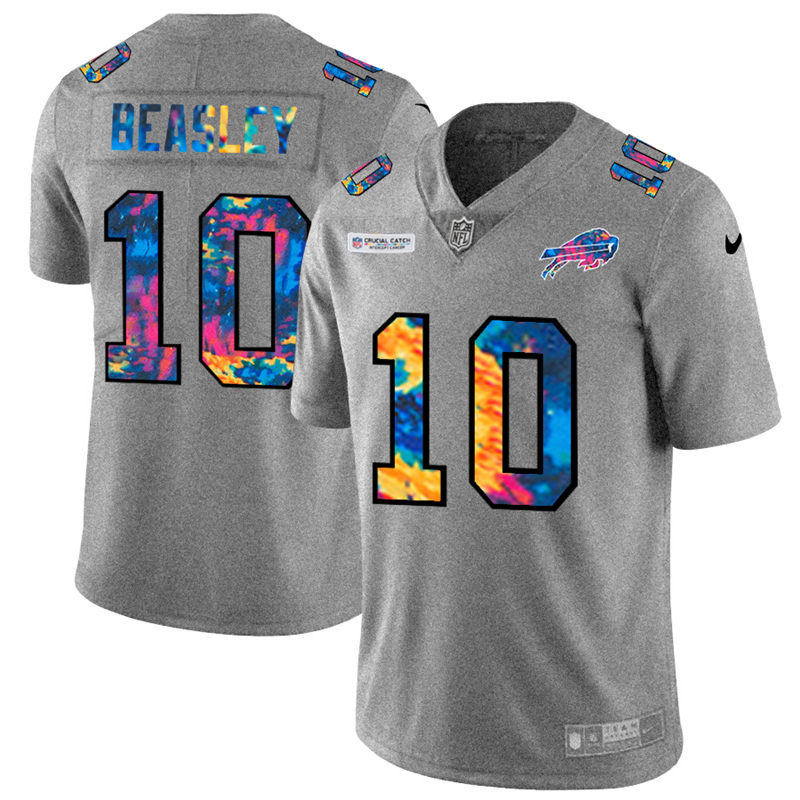 NFL Buffalo Bills #10 Cole Beasley Men Nike MultiColor 2020  Crucial Catch  Jersey Grey